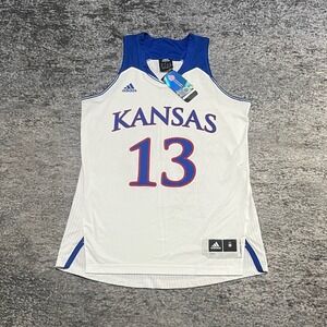 Kanas Jayhawks Adidas Jersey #13 White Blue Youth 12-14 Medium Basketball NCAA